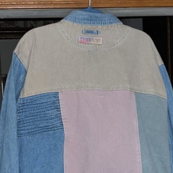 Vintage Together Pastel Color Block Denim Jean Jacket - Picture 8 of 13